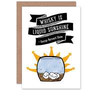 Wee Blue Coo Quote Author Bernard Shaw Whisky Liquid Sunshine Sealed Greeting Card Plus Envelope Blank inside