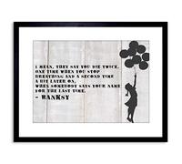 Wee Blue Coo QUOTE BANKSY DIE TWICE NAME LAST TIME BALLOONS FRAMED PRINT F97X2750