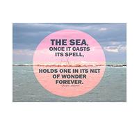 Wee Blue Coo Quote Cousteau Sea Casts Spell Pink Motivation Wall Art Print