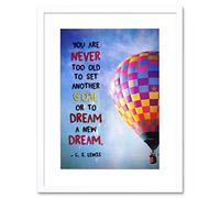 Wee Blue Coo Quote Cs Lewis Never Too Old New Dream Framed Wall Art Print