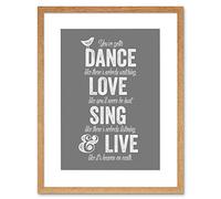 Wee Blue Coo Quote Dance Like No One Is Watching Love Framed Wall Art Print