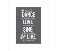 Wee Blue Coo Quote Dance Like No One Is Watching Love Wall Art Print