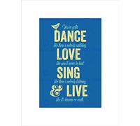 Wee Blue Coo Quote Dance Like No-one Is Watching Picture Wall Art Print