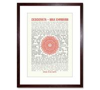 Wee Blue Coo QUOTE DESIDERATA MANDALA EHRMANN TYPOGRAPHY FRAMED ART PRINT F97X13483