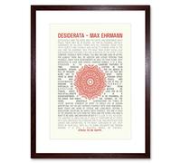 Wee Blue Coo Quote Desiderata Mandala Ehrmann Typography Framed Wall Art Print