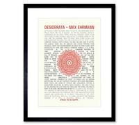 Wee Blue Coo Quote Desiderata Mandala Ehrmann Typography Framed Wall Art Print
