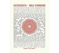 Wee Blue Coo Quote Desiderata Mandala Ehrmann Typography Inspiration Art Print Poster Wall Decor 12X16 Inch