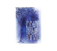 Wee Blue Coo Quote Desiderata Stars Child Universe Motivation Wall Art Print