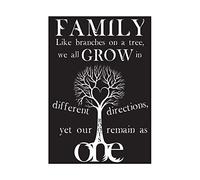 Wee Blue Coo Quote Family Roots B&W Heart Tree One Wall Art Print