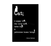 Wee Blue Coo Quote Herford Cat Pygmy Lion B&W Motivation Wall Art Print