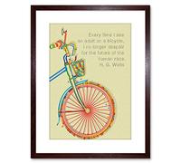 Wee Blue Coo Quote Hg Wells Adult Bicycle Human Race Framed Wall Art Print