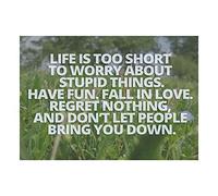 Wee Blue Coo Quote Life Is Too Short Worry Motivation Wall Art Print
