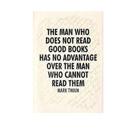 Wee Blue Coo Quote Man Read Books Advantage Twain Wall Art Print