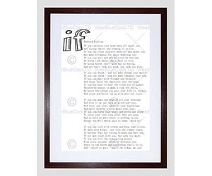 Wee Blue Coo Quote Motivation Typography Rudyard Kipling If White Framed Wall Art Print