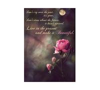 Wee Blue Coo Quote Past Present Future Rose Flower Beautiful Wall Art Print