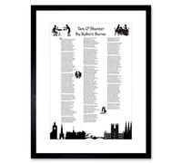 Wee Blue Coo Quote Poem Lyrics Tam O'shanter Burns Typograph Framed Wall Art Print