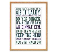 Wee Blue Coo Quote Scottish Sayings Phrases Scotland Typograph Framed Wall Art Print