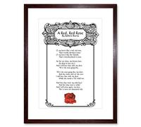 Wee Blue Coo Quote Song Lyrics Red Rose Robert Burns Framed Wall Art Print