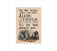 Wee Blue Coo Quote Type Text Graphic Carroll Alice Mad Hatter Wall Art Print