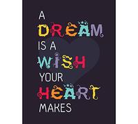 Wee Blue Coo Quote Type Text Graphic Dream Wish Heart Love Art Print Poster Wall Decor 12X16 Inch