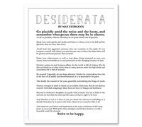 Wee Blue Coo Quote Typograph Phrase Poetic Prose Ehrmann Desiderata Art Print Framed Poster Wall Decor 12X16 Inch