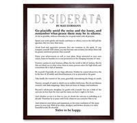 Wee Blue Coo Quote Typograph Phrase Poetic Prose Ehrmann Desiderata Art Print Framed Poster Wall Decor 12X16 Inch