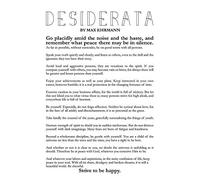 Wee Blue Coo Quote Typograph Phrase Poetic Prose Ehrmann Desiderata Art Print Poster Wall Decor 12X16 Inch