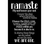 Wee Blue Coo Quote Typograph Text Namaste Blackboard Definition Art Print Poster Wall Decor 12X16 Inch