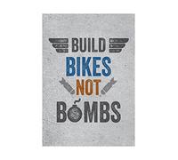 Wee Blue Coo Quote Typography Build Bikes Bombs Stressed Wall Art Print