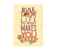 Wee Blue Coo Quote Typography Rule One Life Happy 12x16 Wall Art Print