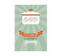 Wee Blue Coo Quote Typography Yummy Cook Pot Love Framed Picture Art Wall Art Print