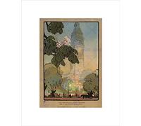 Wee Blue Coo RACHAEL ROBINSON ELMER AMERICAN METROPOLITAN TOWER SUMMER FRAMED PRINT B12X5401