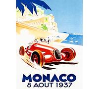 Wee Blue Coo Racing Car Monaco 1937 Grand Prix Unframed Art Print Poster Wall Decor 12X16 Inch