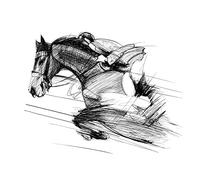 Wee Blue Coo Racing Horse And Jockey Art Print Poster Wall Decor