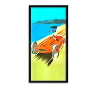 Wee Blue Coo Racing Sport Car Long Panel Framed Wall Art Print