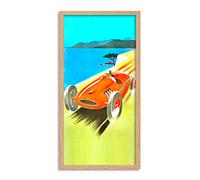 Wee Blue Coo Racing Sport Car Long Panel Framed Wall Art Print