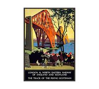 Wee Blue Coo Rail Flying Scotsman Forth Bridge Lner Uk Framed Art Print Picture F12X1029