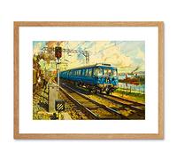 Wee Blue Coo Railway Engine Train Glasgow Helensborough Line UK Framed Wall Art Print