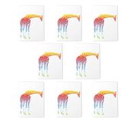 Wee Blue Coo Rainbow Giraffe Art Cards Pack of 8 Any Occasion, Blank Inside A6 | Size: 8 pack Wee Blue Coo Multicolor 8 pack