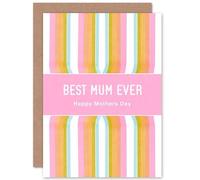 Wee Blue Coo Rainbow Paint Best Mum Ever Mothers Day Sealed Greeting Card Plus Envelope Blank inside