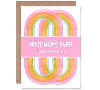 Wee Blue Coo Rainbow Paint Best Mums Ever Mothers Day Sealed Greeting Card Plus Envelope Blank inside