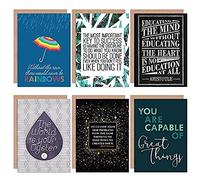 Wee Blue Coo Rainbows Quotes Typography Inspiration Empowerment Great Things All Occasions Various Assorted Blank Greeting Cards With Envelopes Pack of 6
