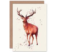 Wee Blue Coo Red Deer Watercolour Greetings Card Cp3221