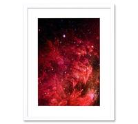 Wee Blue Coo Red Far Away Galaxy Space Art Framed Wall Art Print