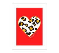 Wee Blue Coo Red Leopard Beautiful Canvas Wall Art Print