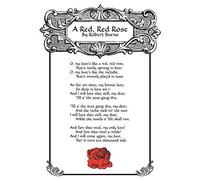 Wee Blue Coo Red Red Rose Robert Burns Scotland Edinburgh Typography Art Print Poster Wall Decor 12X16 Inch
