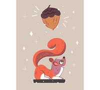 Wee Blue Coo Red Squirrel Acorn Dream Large Art Print Poster Wall Decor