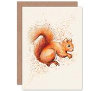 Wee Blue Coo Red Squirrel Watercolour Greetings Card Cp3222