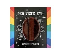 Wee Blue Coo Red Tiger Eye Thumb Stone Healing Crystal - Motivation Confidence Energy Boost Stress Relief Worry Stone in Presentation Gift Box Stocking Filler