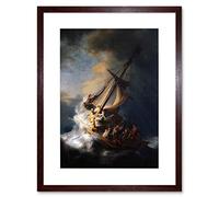 Wee Blue Coo Rembrandt Christ In Storm On Lake Of Galilee Framed Wall Art Print